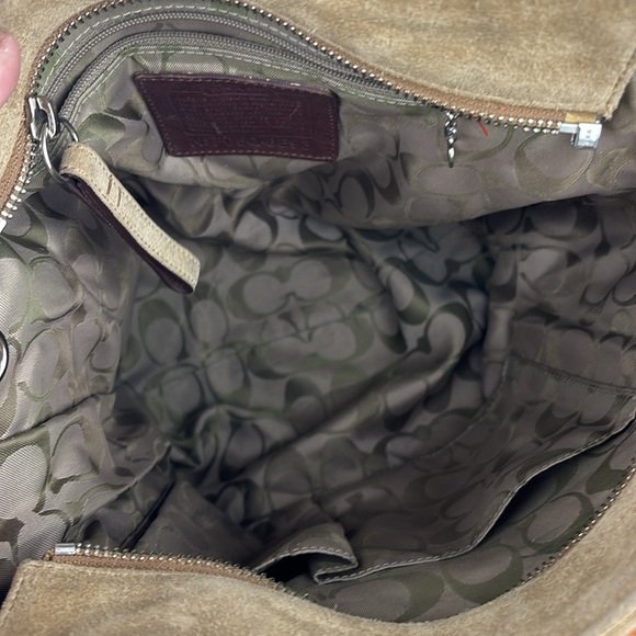 Coach vintage Tan Suede leather Tote Bag purse - Picture 10 of 16